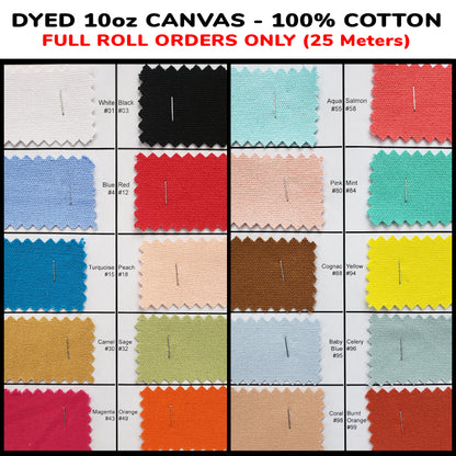 Cotton Duck Canvas 10oz - Colour Chart 1