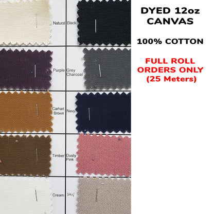 Cotton Duck Canvas 12oz - Colour Chart