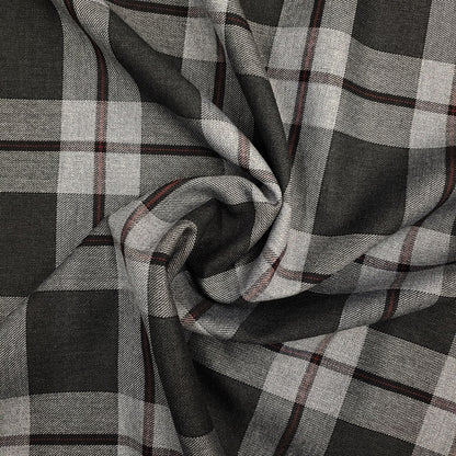 Tartan D - Grey, Red, Black