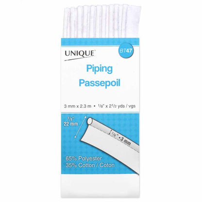 Poly Cotton Piping (Unique®) - White (pk)