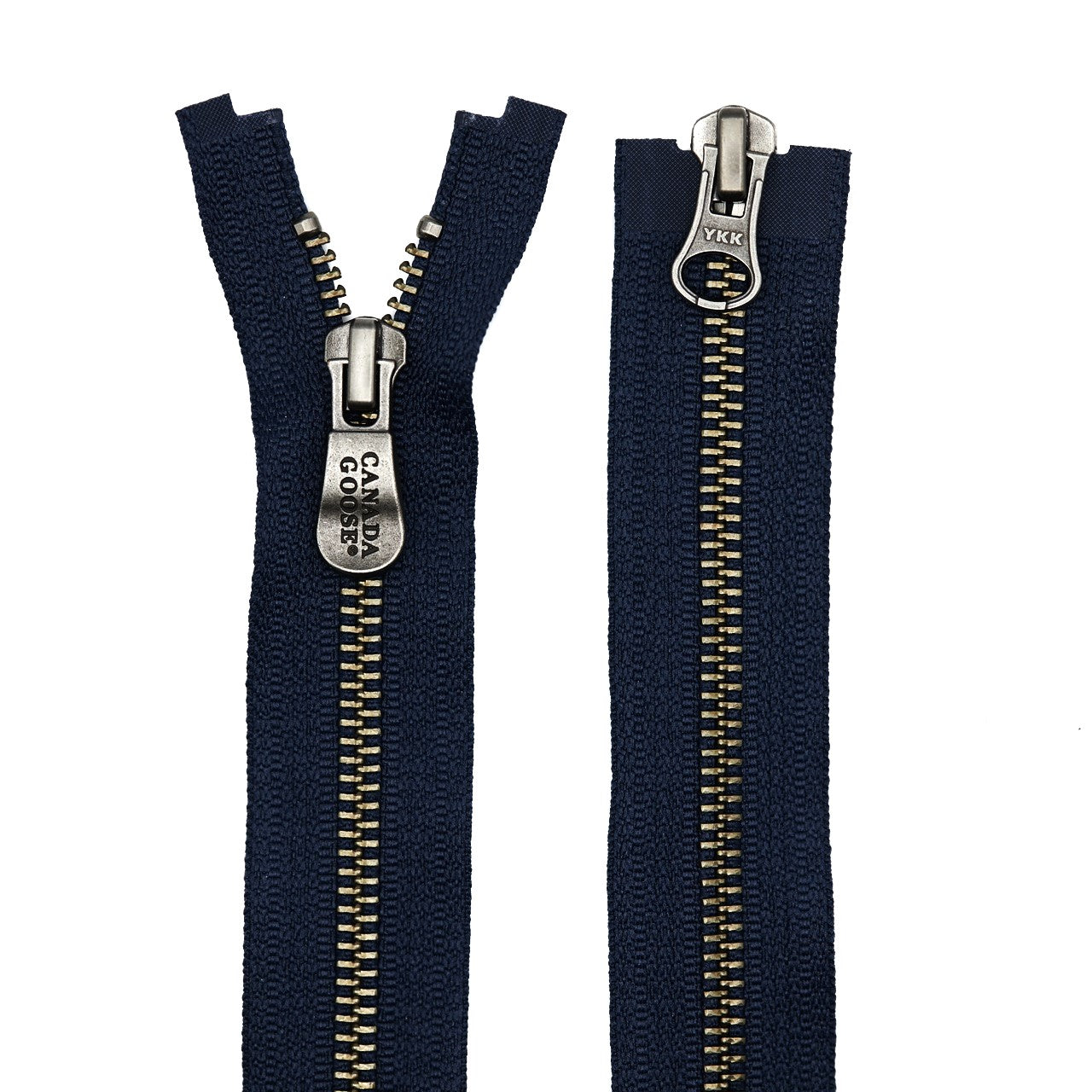 2-Way Separable Zippers - Navy / Antique Bronze (Canada Goose)