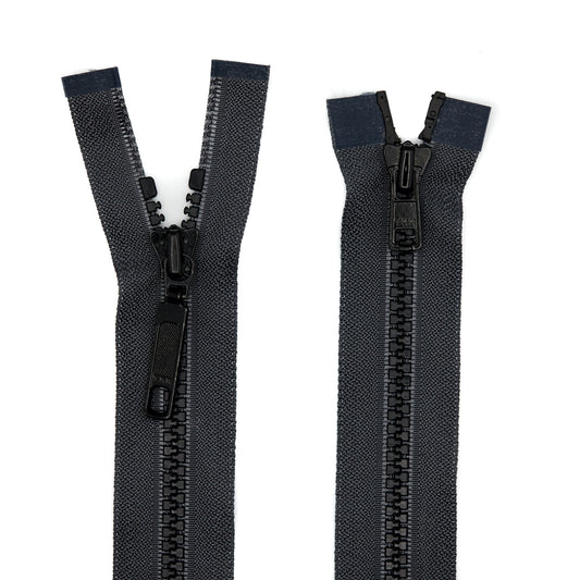 2-Way Separable Zippers - Charcoal