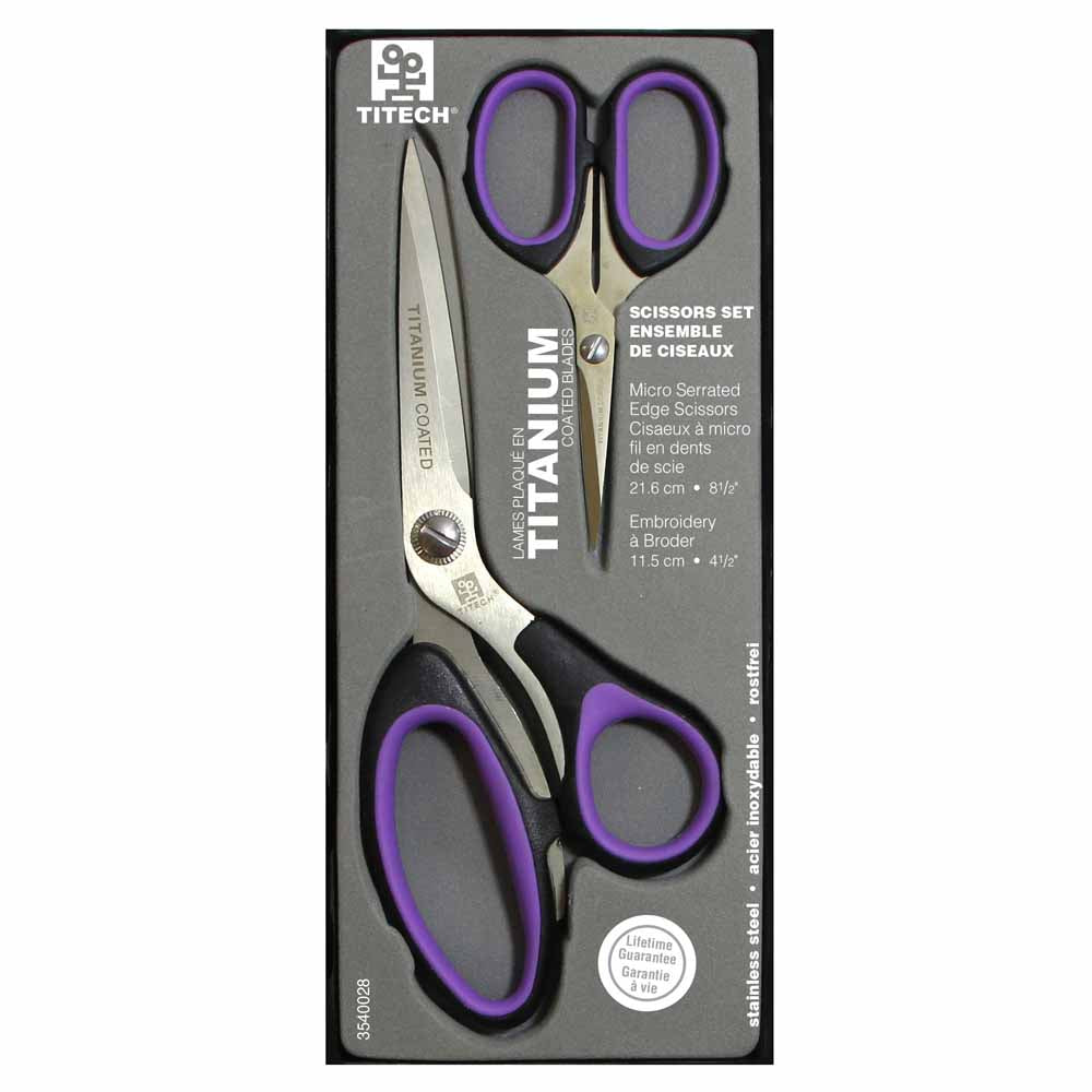 TITECH - 2pc Gift Set (Dressmaker's & Embroidery Scissors) pack