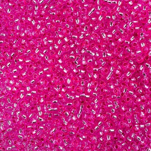 Czech Seed Beads 11/0 - Transparent Fuchsia S/L Dyed