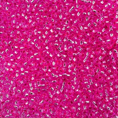 Czech Seed Beads 11/0 - Transparent Fuchsia S/L Dyed