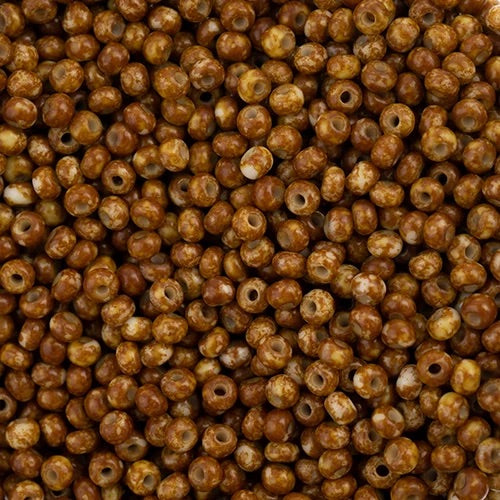 Czech Seed Beads 11/0 - Travertine On Chalk White