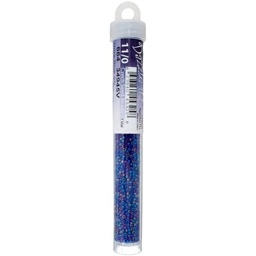 Czech Seed Beads 11/0 - Navy Blue AB (Transparent) - vial