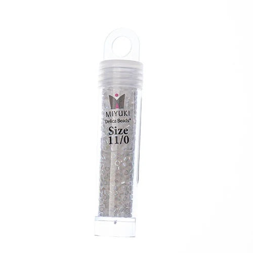 Miyuki Delica Beads 11/0 - White Pearl AB (vial)