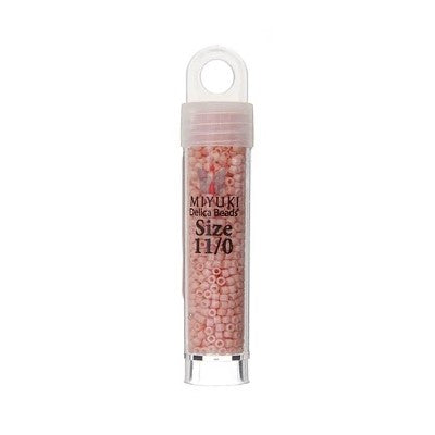 Miyuki Delica Beads 11/0 - Salmon Pink Opaque Glazed Luster (vial)