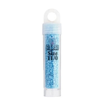 Miyuki Delica Beads 11/0 - Light Blue Opaque AB (vial)