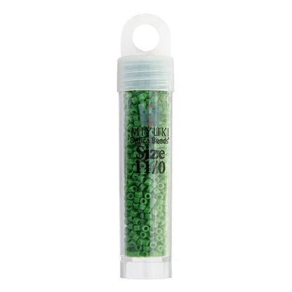 Miyuki Delica Beads 11/0 - Green Pea Opaque (vial)