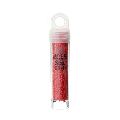 Miyuki Delica Beads 11/0 - Bright Red Matte Dyed (vial)