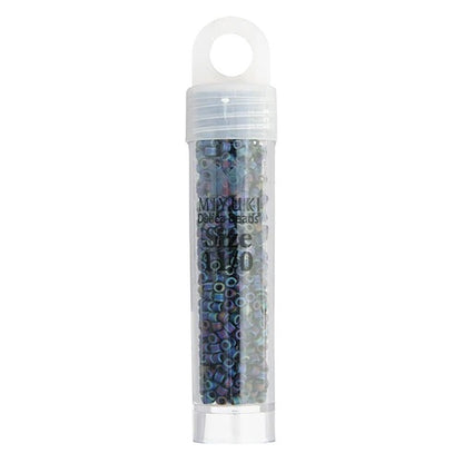 Miyuki Delica Beads 11/0 - Black Grey Opaque AB Matte (vial)