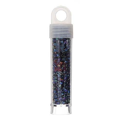 Miyuki Delica Beads 10/0 - Black AB (vial)