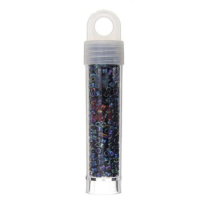 Miyuki Delica Beads 10/0 - Black AB (vial)