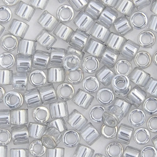 Miyuki Delica Beads 10/0 - Silver Grey Transparent Gold Luster