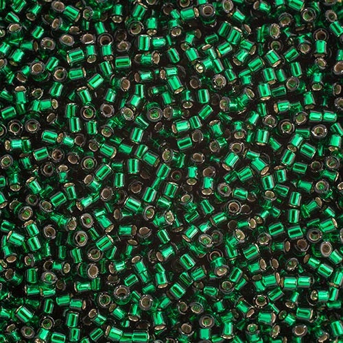 Miyuki Delica Beads 10/0 - Dark Green Silver Lined