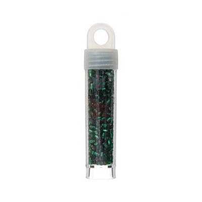 Miyuki Delica Beads 10/0 - Dark Green Silver Lined (vial)