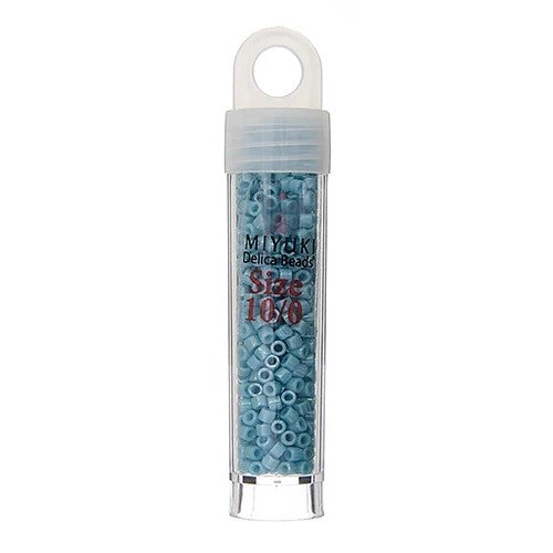 Miyuki Delica Beads 10/0 - Light Aqua Opaque Glazed Cluster (vial)