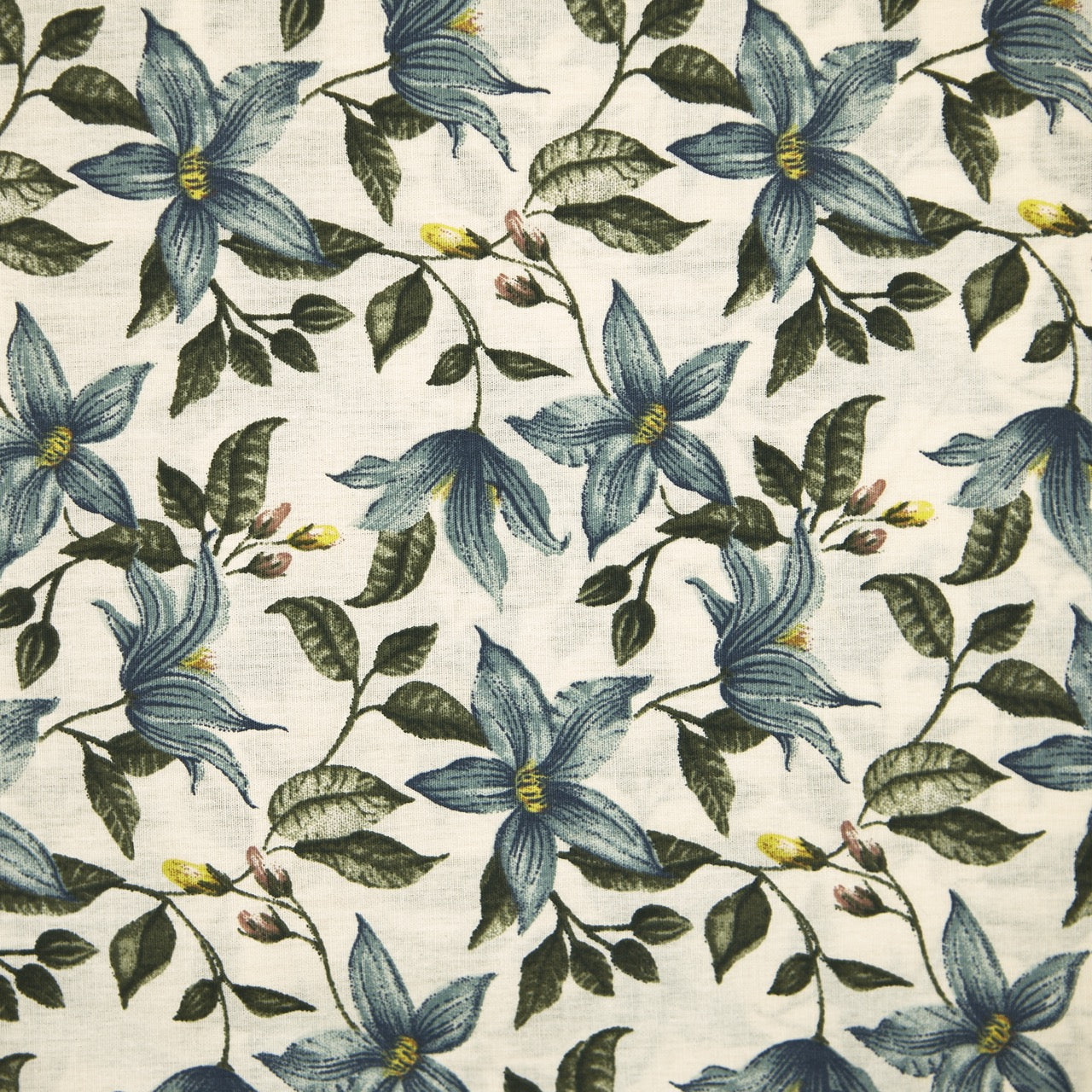 Cotton Floral - Spring Star - White (detail)