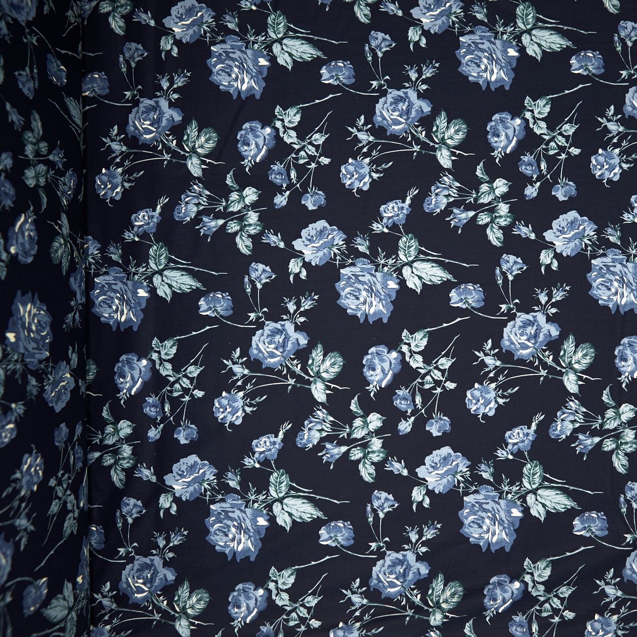 Cotton Floral - Vintage Rose #2 - Blue