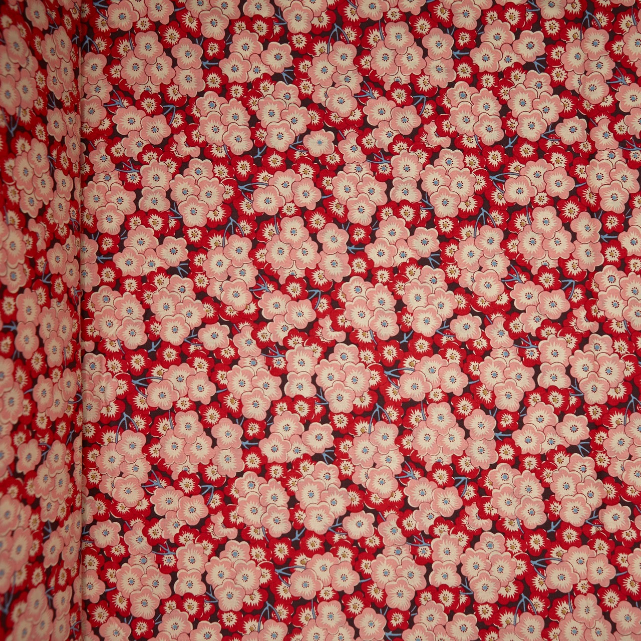 Cotton Floral - Daisy Field #2 - Red