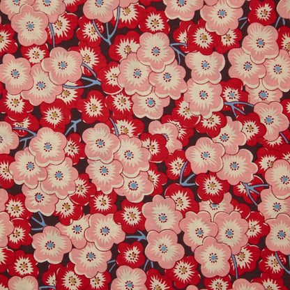 Cotton Floral - Daisy Field #2 - Red (detail)