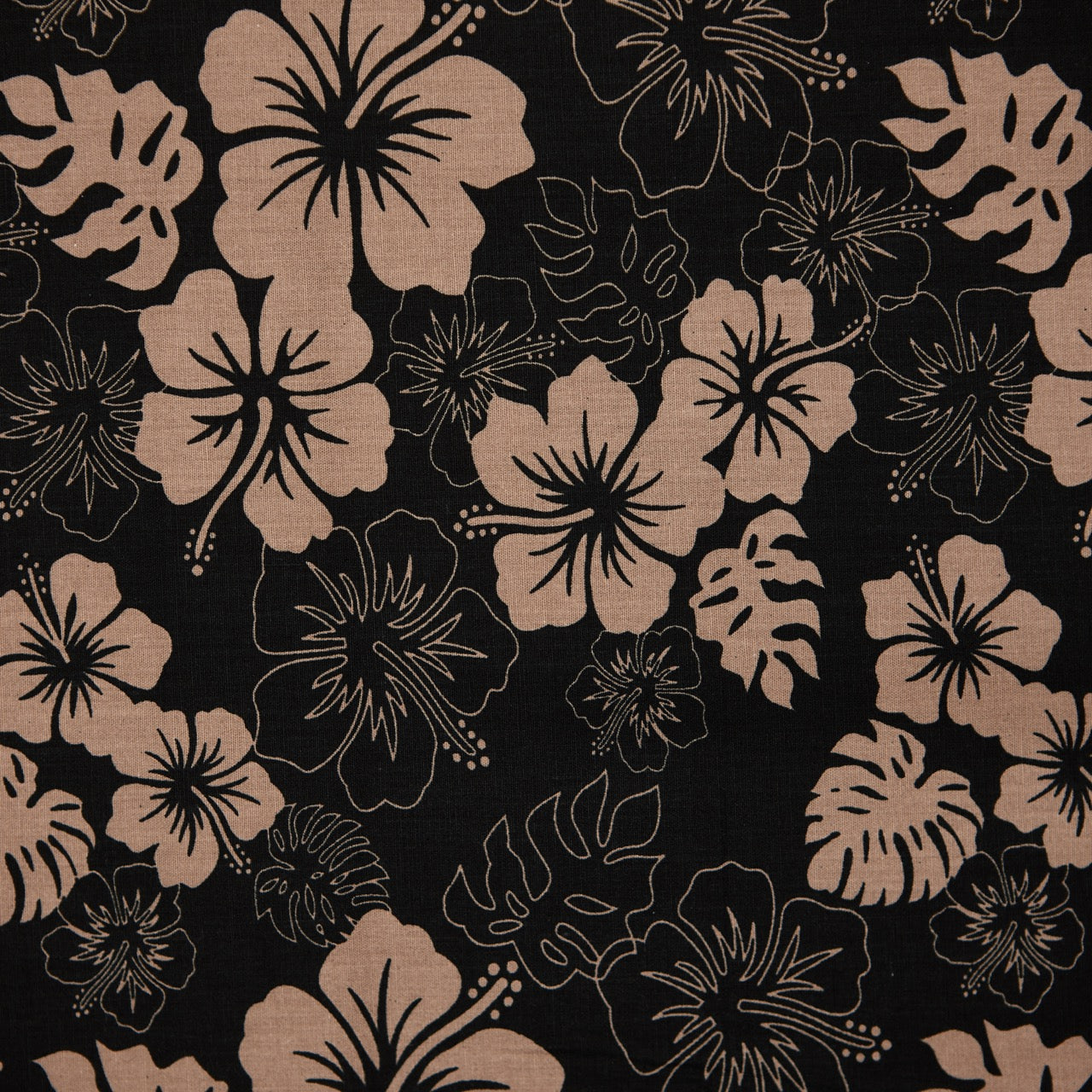 Cotton Floral - Western Hibiscus #2 - Brown (detail)