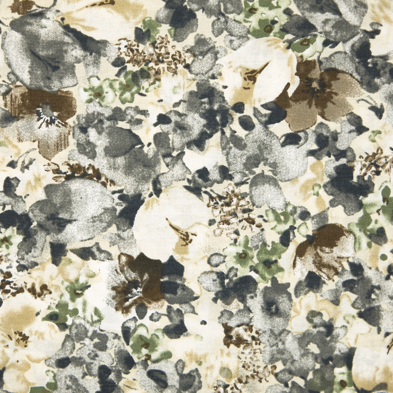 Cotton Floral - Bosquet - Grey (detail)