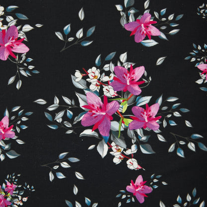 Cotton Floral (EP) - Arctic Floral by Martha Kyak (InukChic®) - Black (detail)