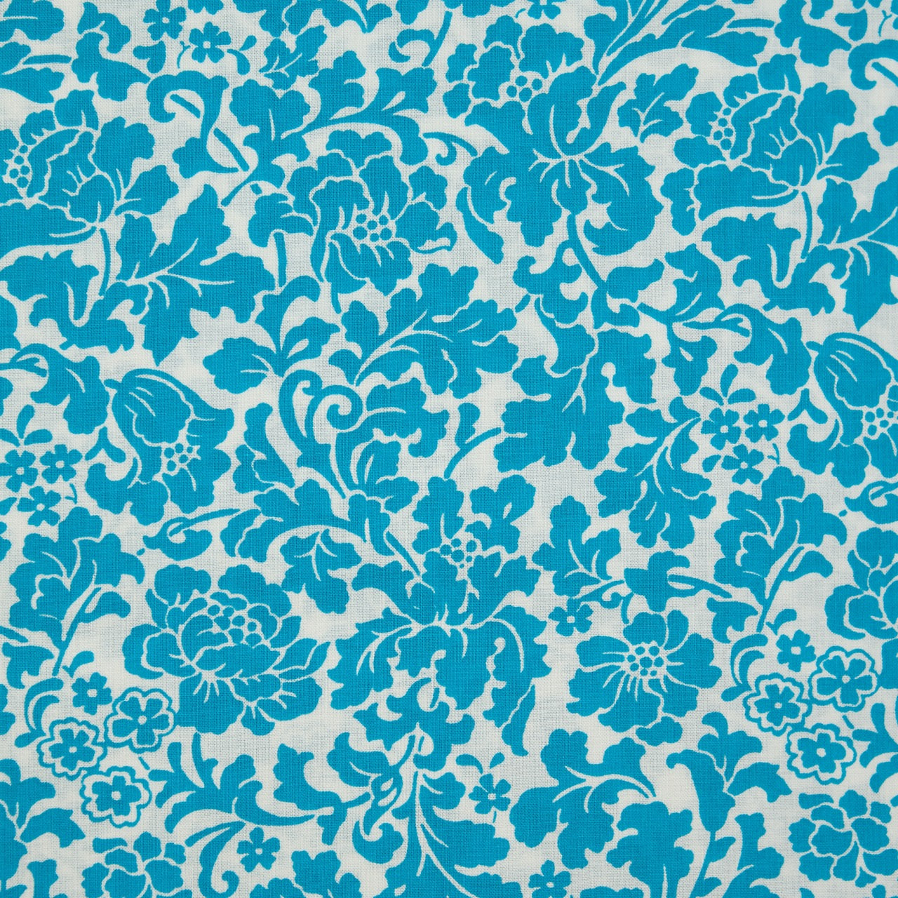 Quilting Cotton - Floral - Turquoise Flourish (detail)