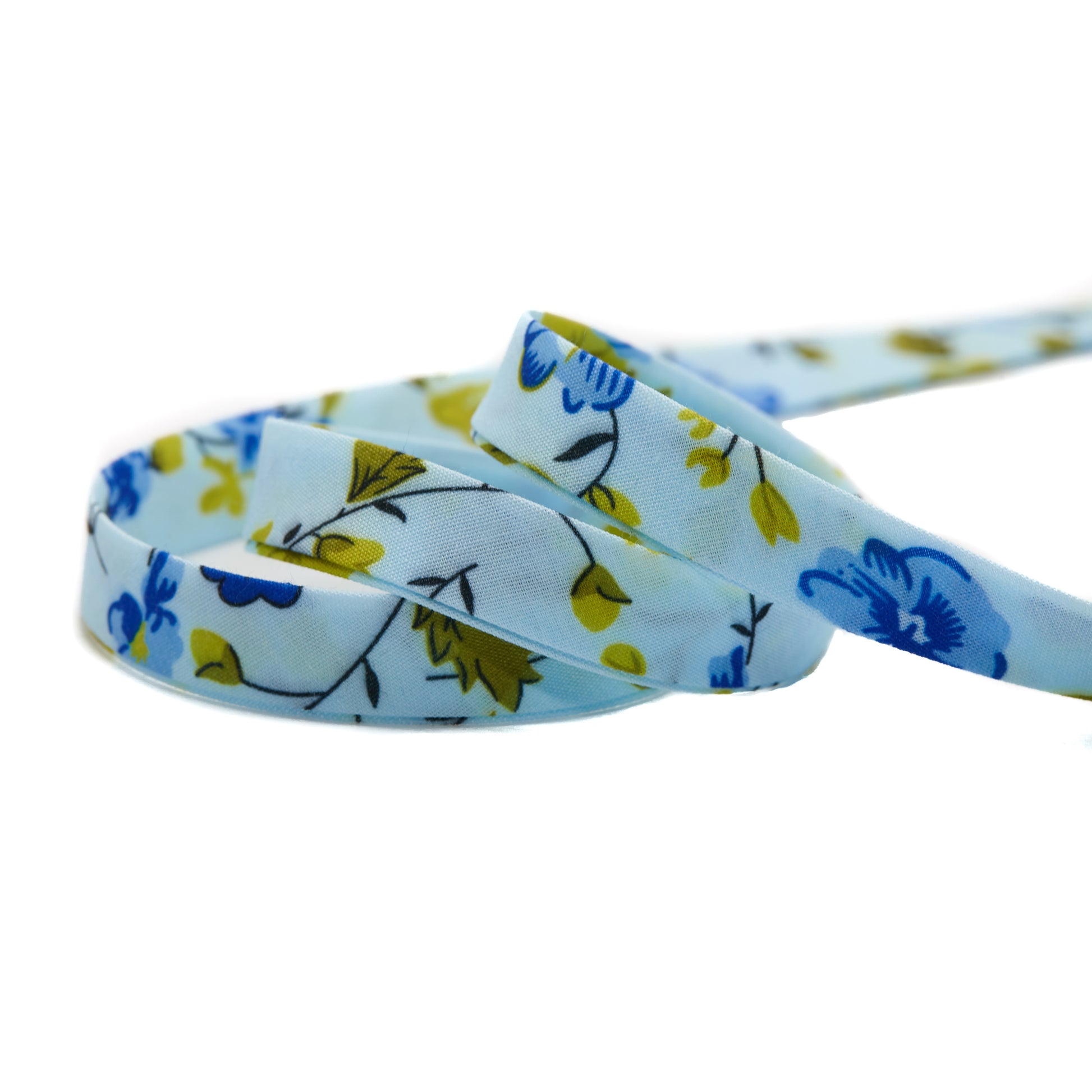 Floral Bias Tape - Blue 2 detail