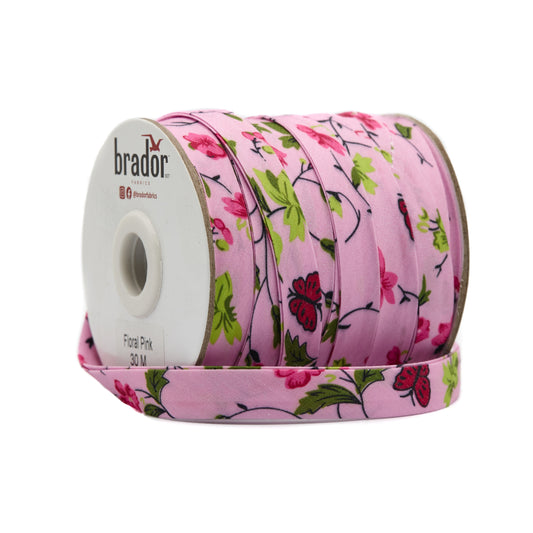 Floral Bias Tape - Pink 2 roll