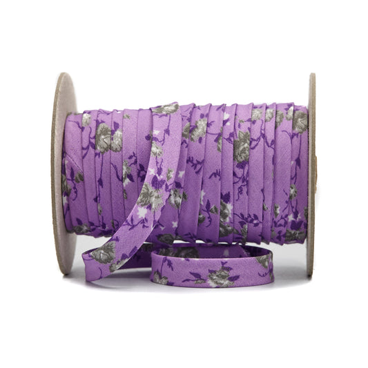 Floral Bias Tape - Purple 1 roll