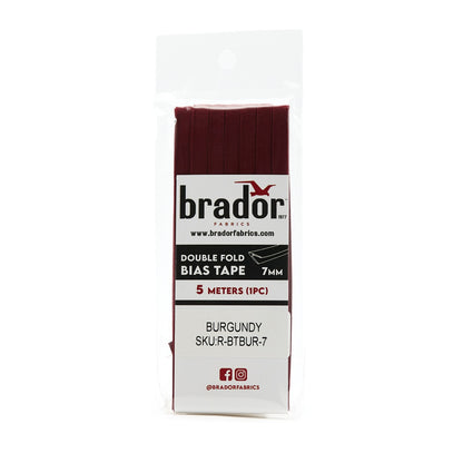 Bias Tape - Burgundy 7mm (pack)