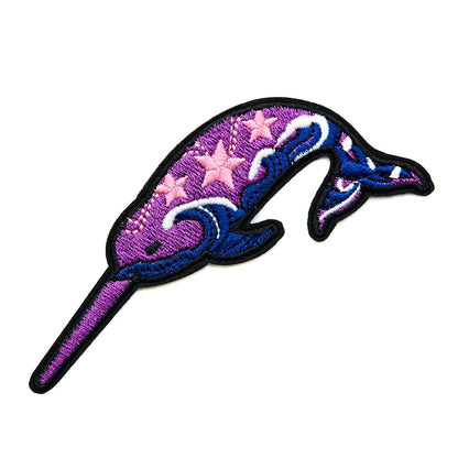 InukChic® Iron-On Patches - Celestial Narwhal - Purple