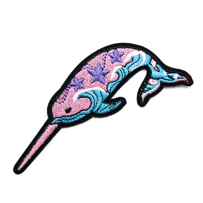 InukChic® Iron-On Patches - Celestial Narwhal - Pink