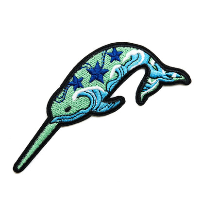 InukChic® Iron-On Patches - Celestial Narwhal - Green