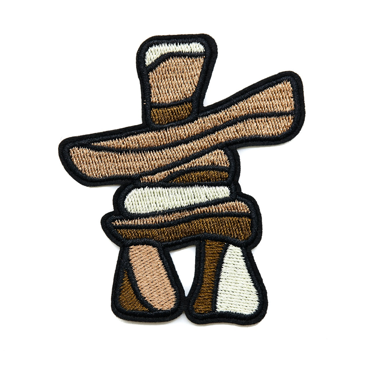 Arctic Collection Iron-On Patches - Inukshuk - Stone Brown