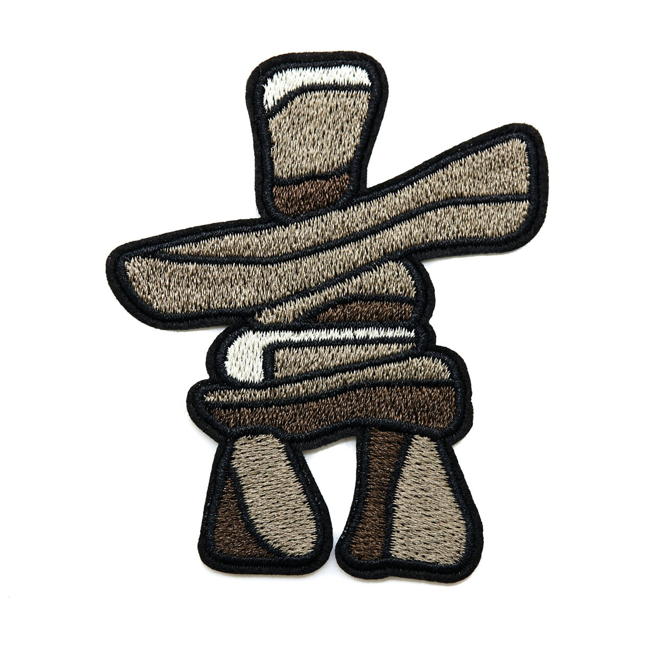 Arctic Collection Iron-On Patches - Inukshuk - Taupe