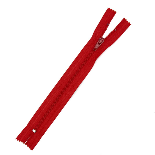 Pocket Zippers - Red (Nylon Coil)