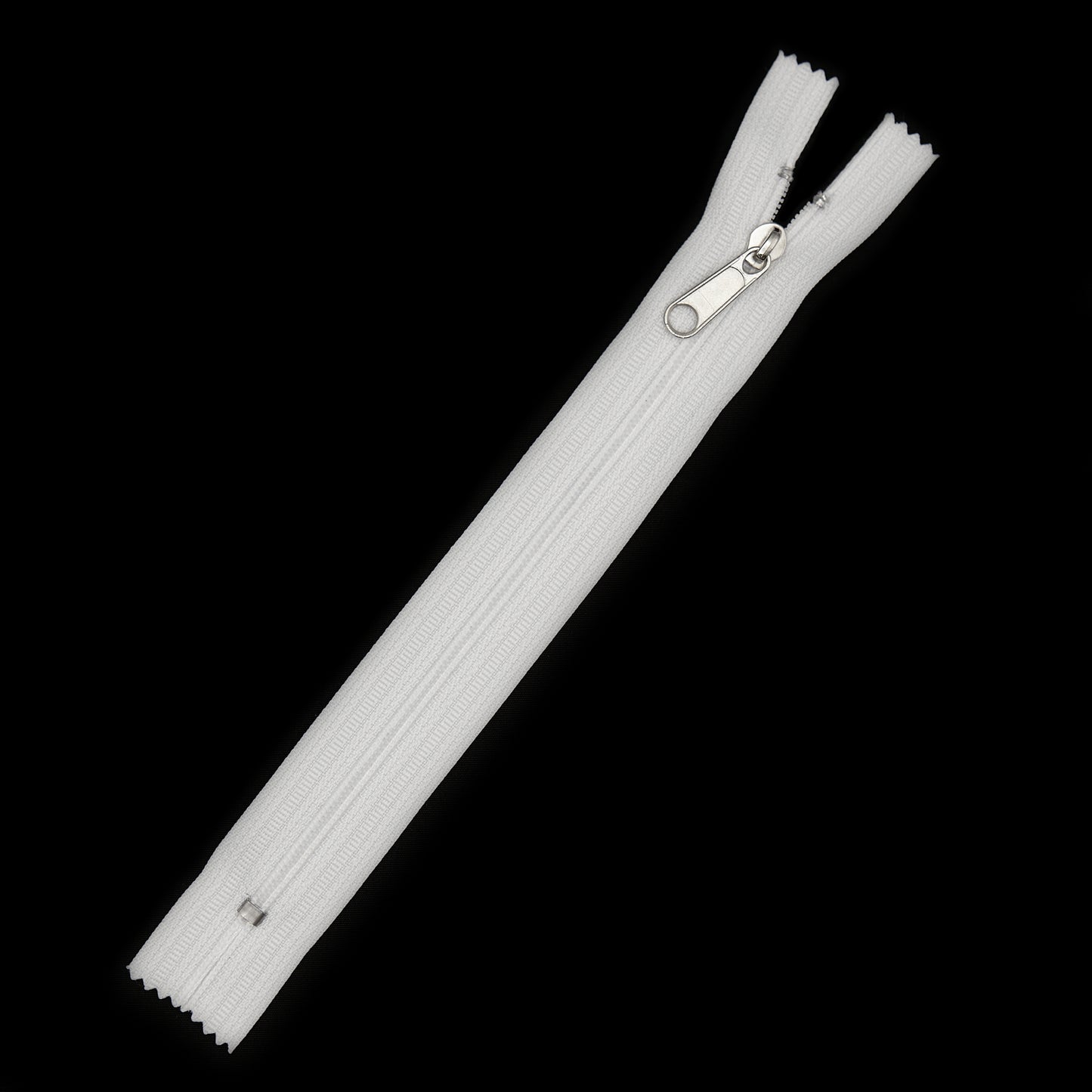 Pocket Zippers - White (Nylon Coil - Metal Pull)