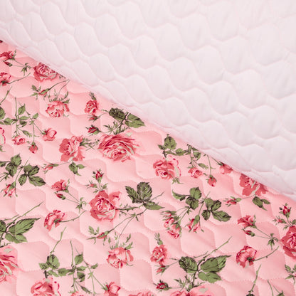 Cotton Quilt - Floral - 6oz - Vintage Rose Pink