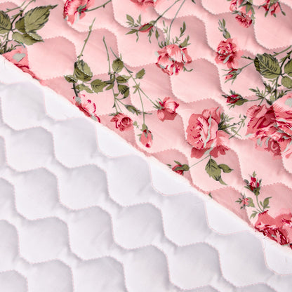 Cotton Quilt - Floral - 6oz - Vintage Rose Pink (detail)