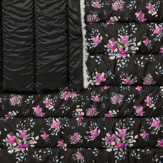 Quilted Holofill™ 2-Sided 13oz - Arctic Floral by Martha Kyak - Black