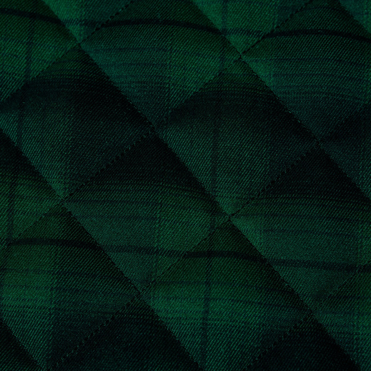 Quilted PrimaSoft™ Tartan 2-Sided 10oz - Green (detail)