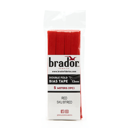 Bias Tape - Red 13mm (pack)