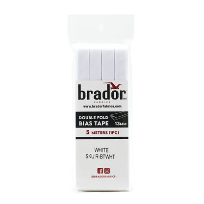 Bias Tape - White 13mm (pack)